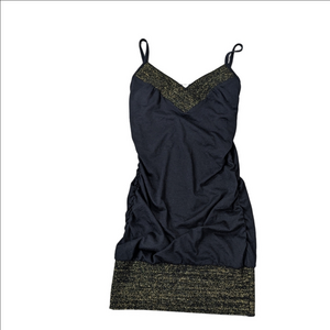 Costa Blanca Black Gold Going Out Dress Tunic Top Large